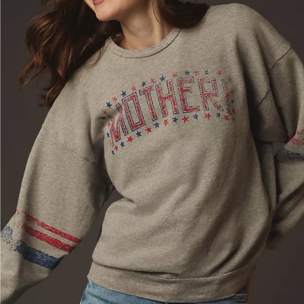 MOTHER The Drop Square Sweatshirt Mother Stars Size XS